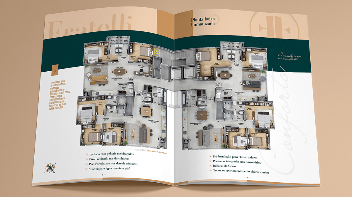 catalogo construtora Empreendimento Folder empreendimento imobiliária Logotipo diagramação diagramación editorial book