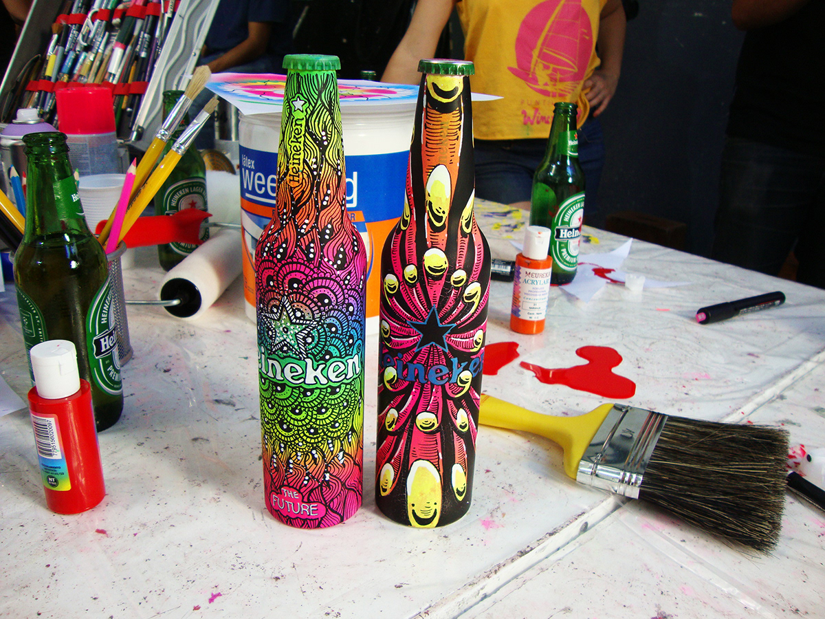 heineken  luna portnoi artist  colors rainbow future bottle