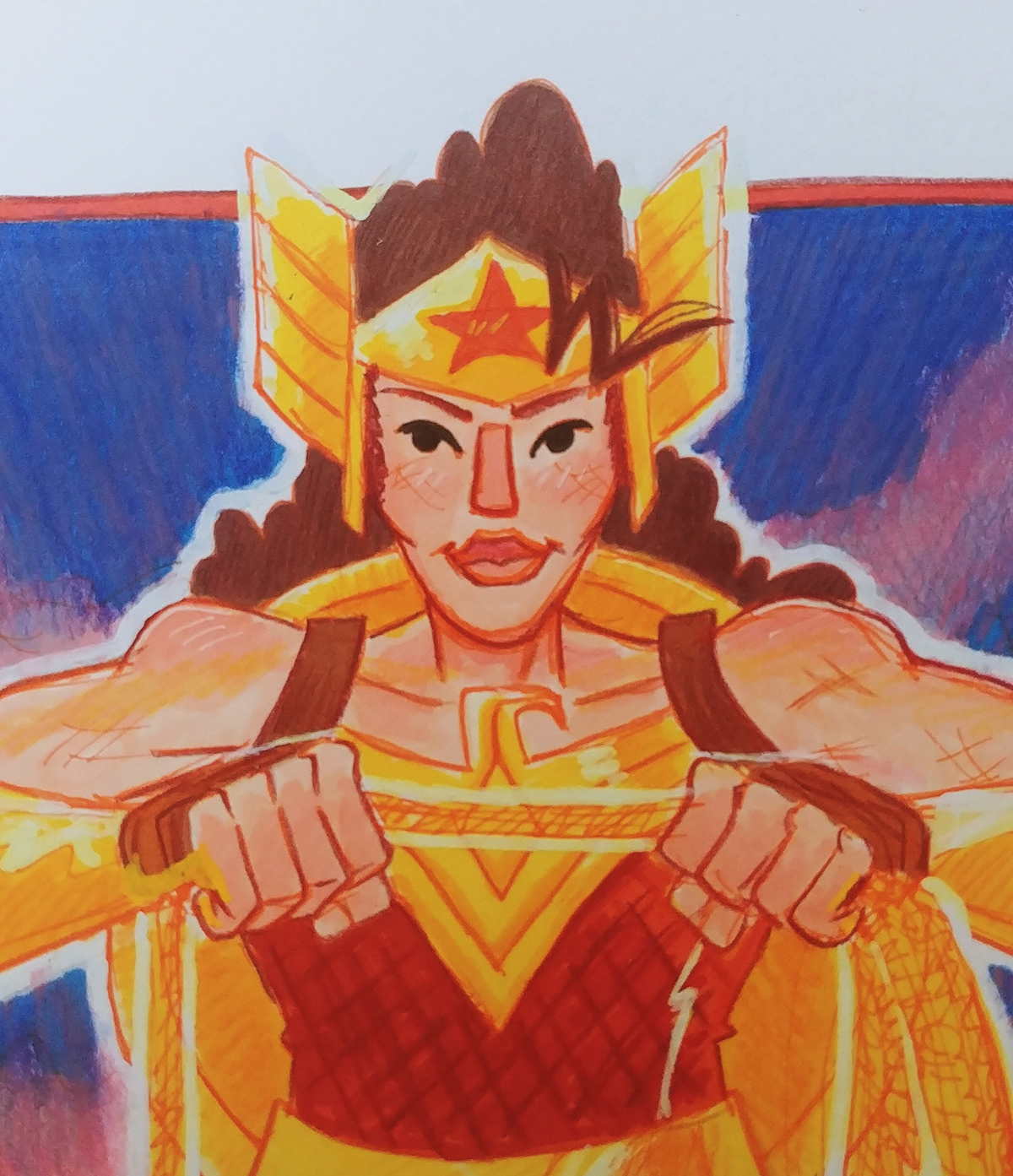 Adobe Portfolio artwork cartoon sketch wonder woman Dc Comics superheroes