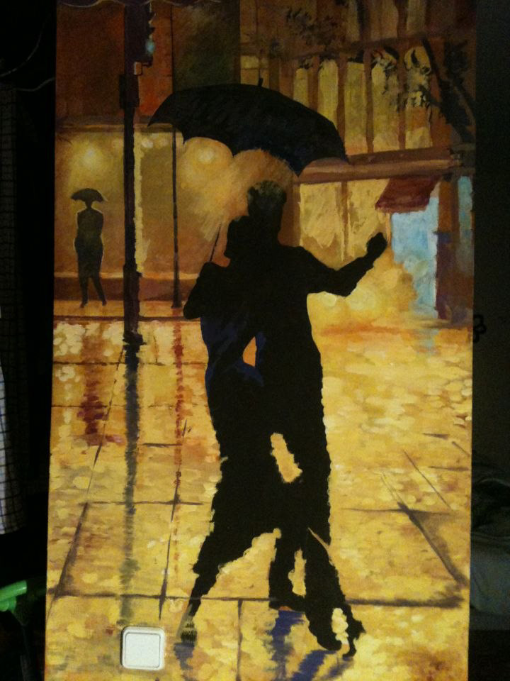 tango  rain Murals painting   denis nolet 
