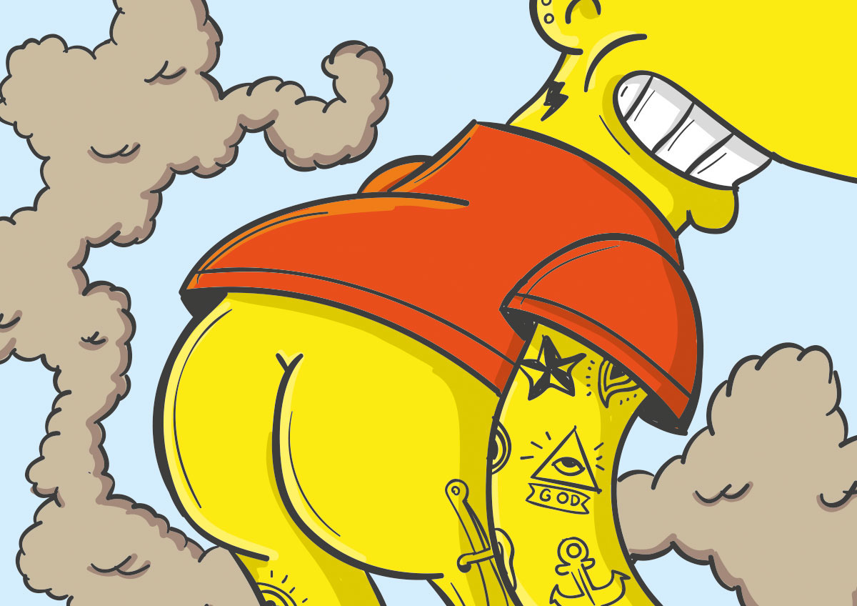 fart simpson Simpson tshirt davidooone comics Bart Simpson