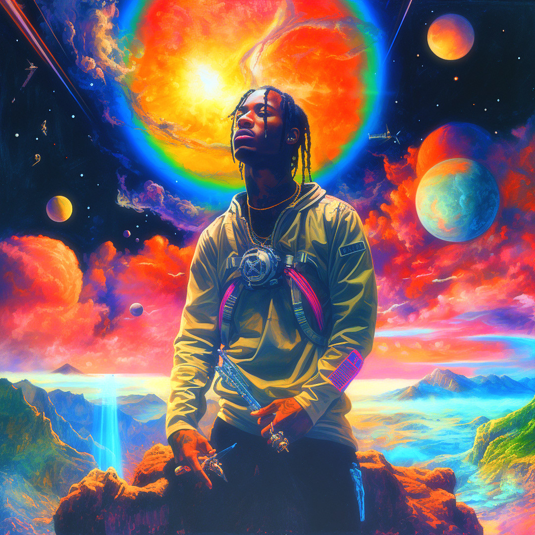 poster visual identity artwork TRAVIS SCOTT utopia album cover vinyl Rap Music Kanye West spotify marketing