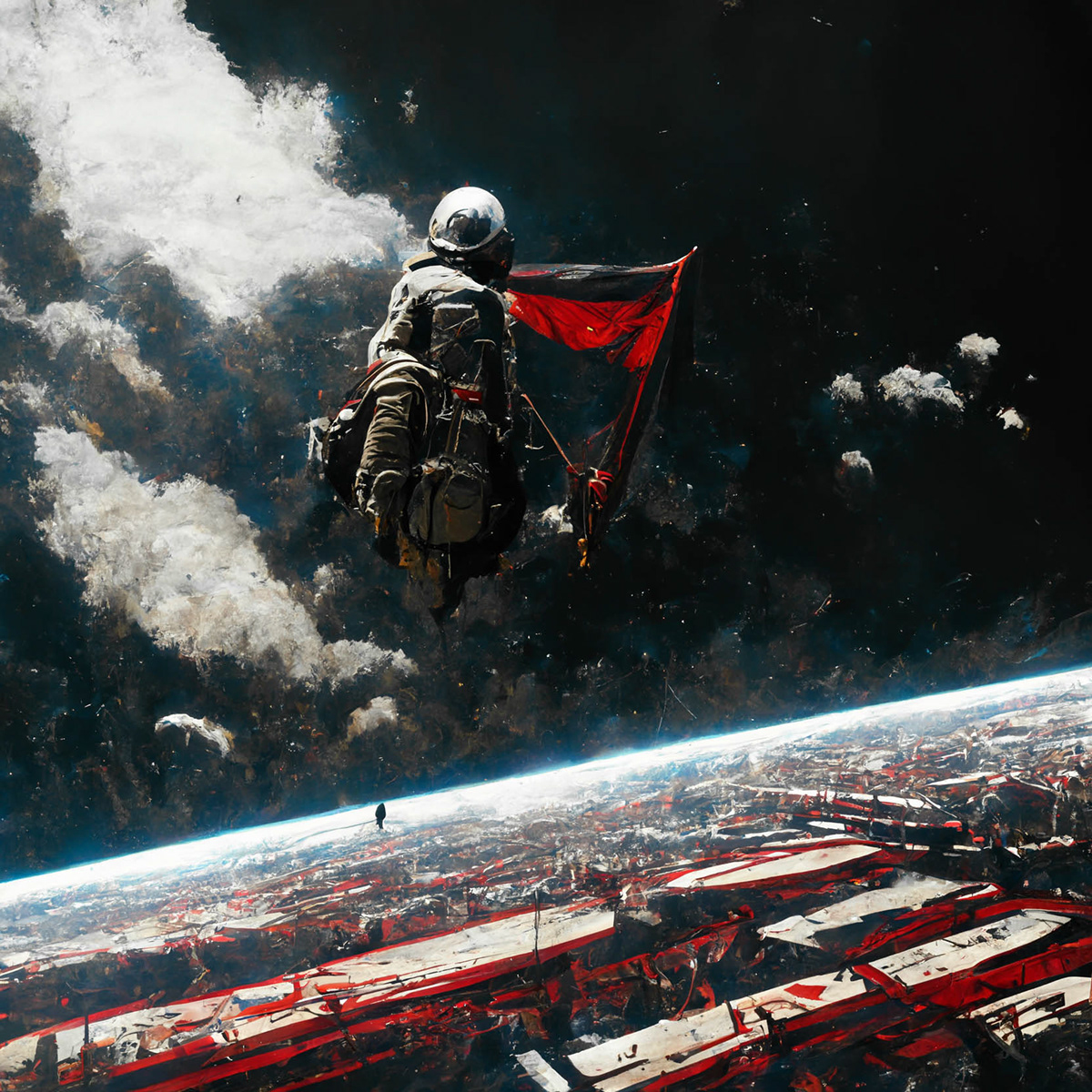 anarchist astronaut city concept art destroy Digital Art  fantasy painting   universe Urban