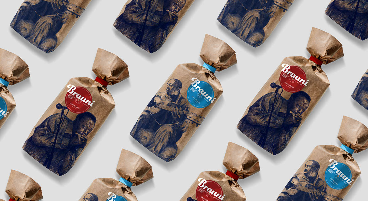 artwork concept sugar Packaging craft minimal logo blues music bag