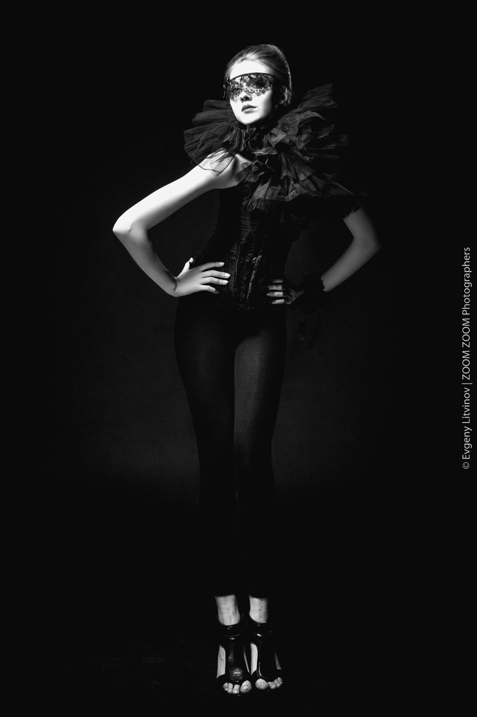 bw russian aveda Style portrait fashion woman editorial Classic swan black swan girl black and white studio