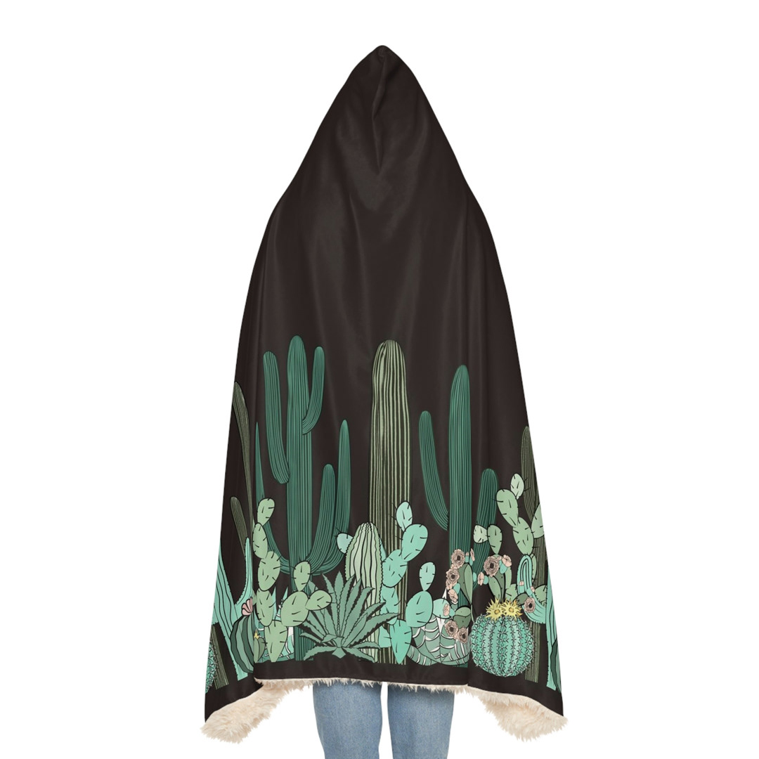 elitestrokes blanket Hoodedblanket textile design surface design hoodie oodie snuggie cactus