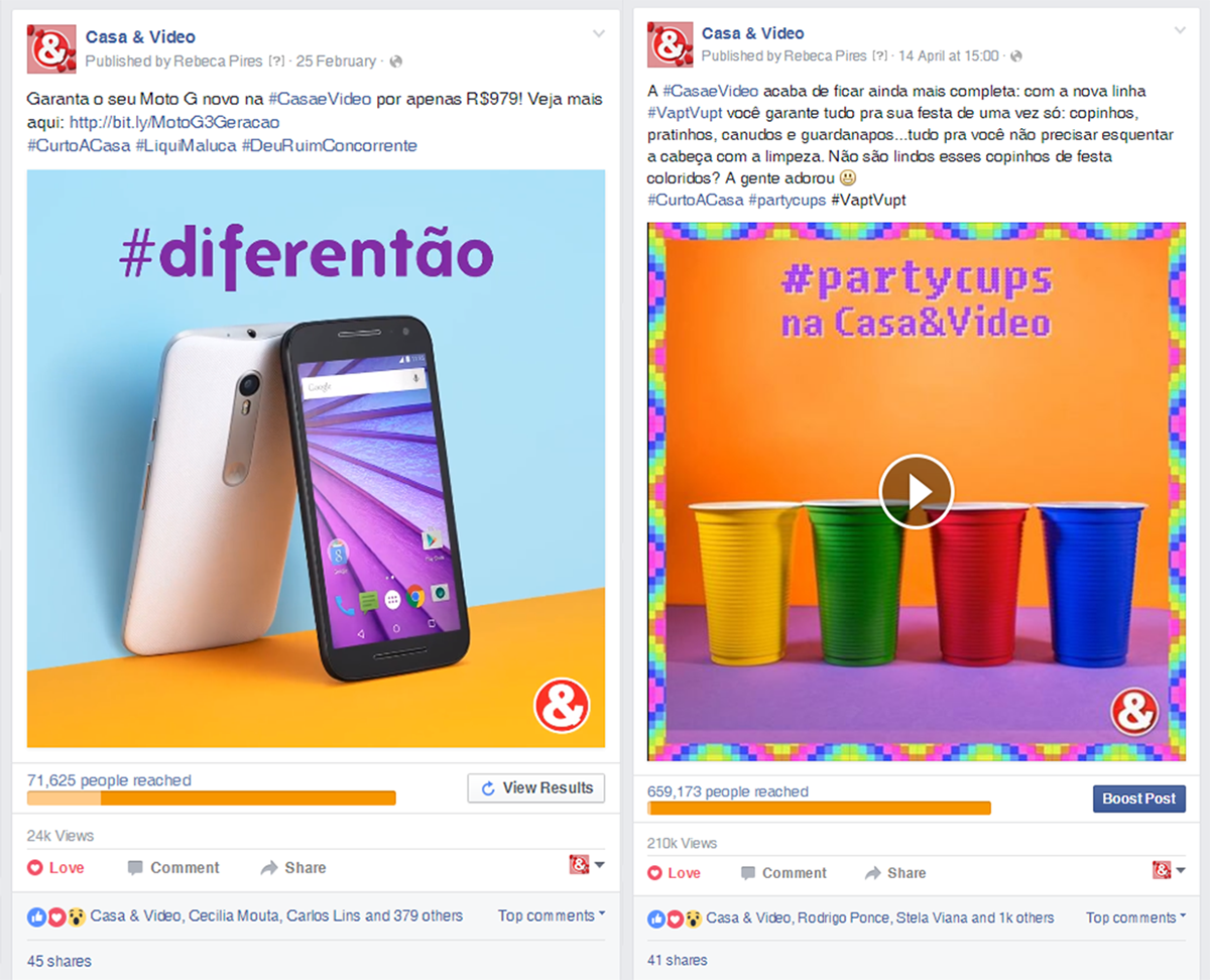 Adobe Portfolio social media casa&video casaevideo facebook instagram Plan Retail varejo videopost Postagens planejamento Rio de Janeiro carioca