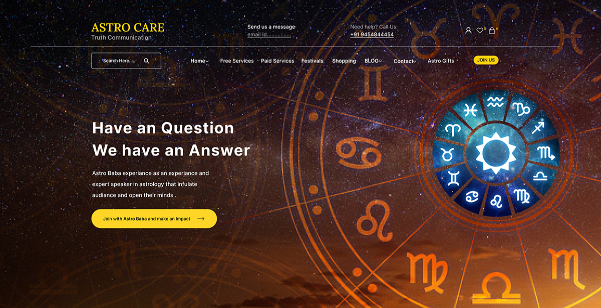 Astrology desktop phone ui design Web Design 