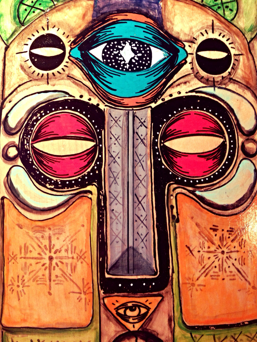 Space  mask drips Ancient pattern Character thirdeye