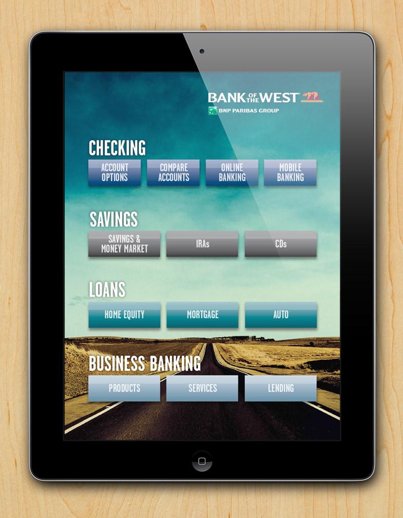 iPad app financial Bank Kiosk west