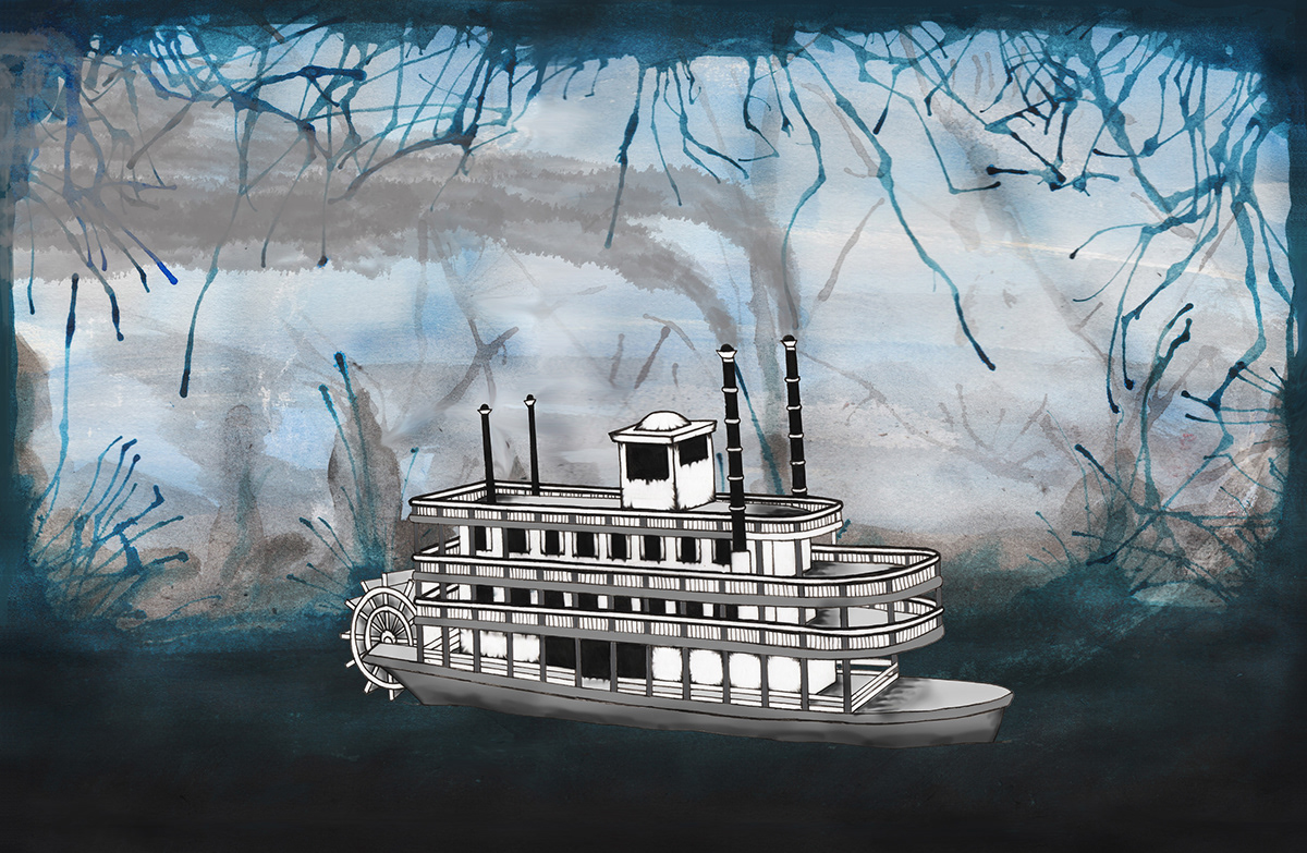 book illustration design competition Heart of Darkness ink Watercolours photoshop