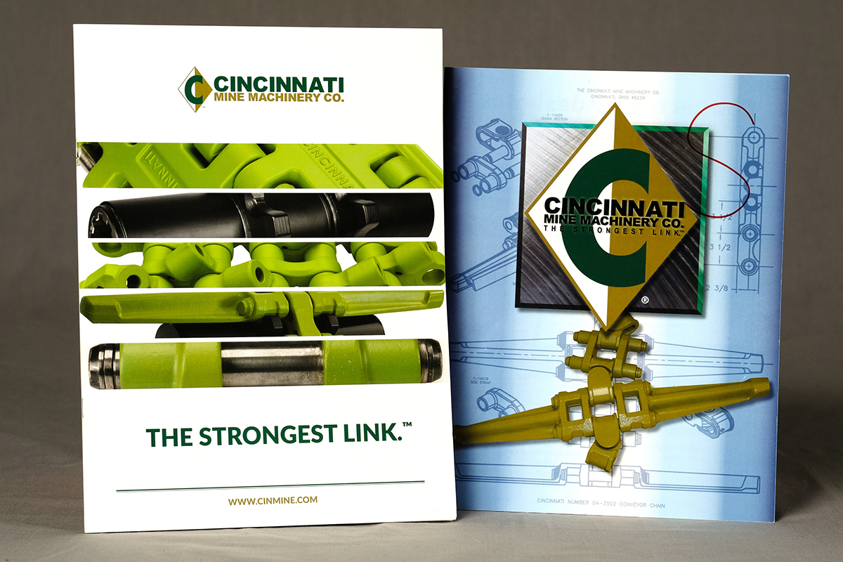 marketing   branding  print design  Cincinnati Mine Machinery look book Fusionwrx design print layout