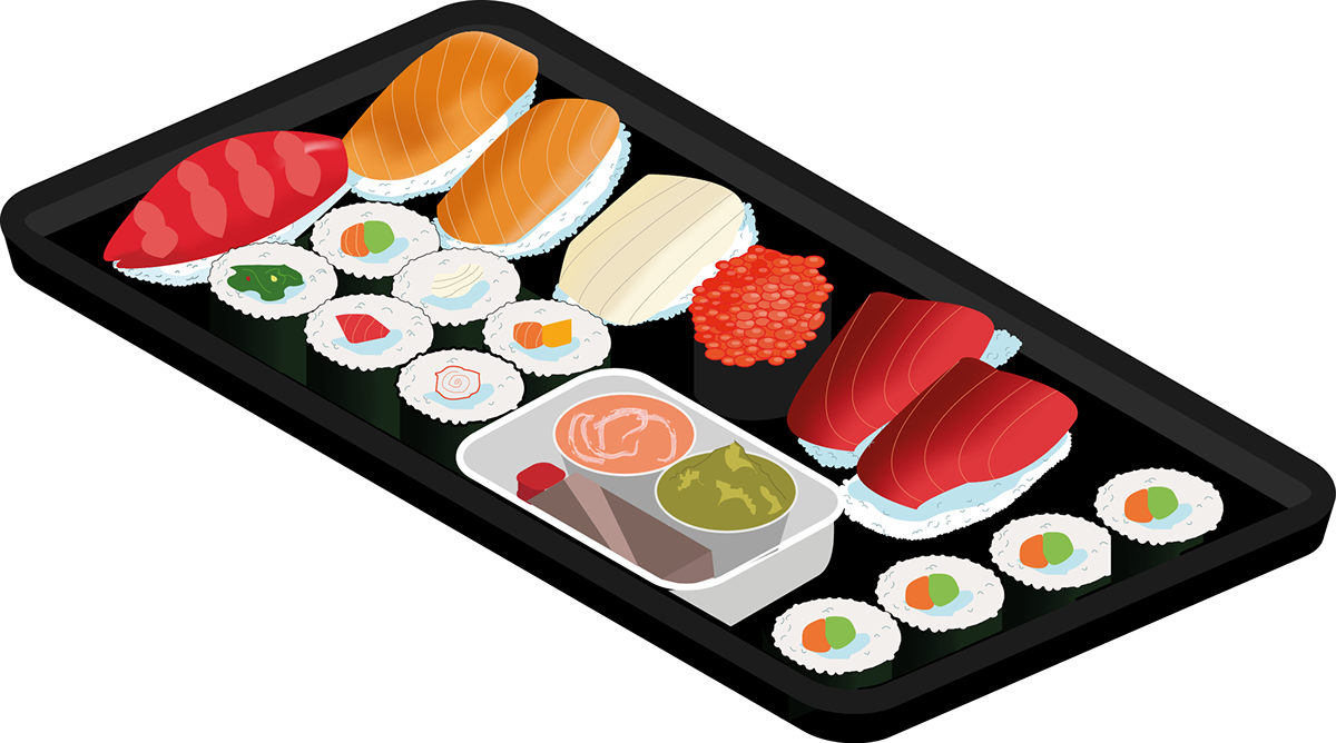 ile 3D isométrique maki Sushi