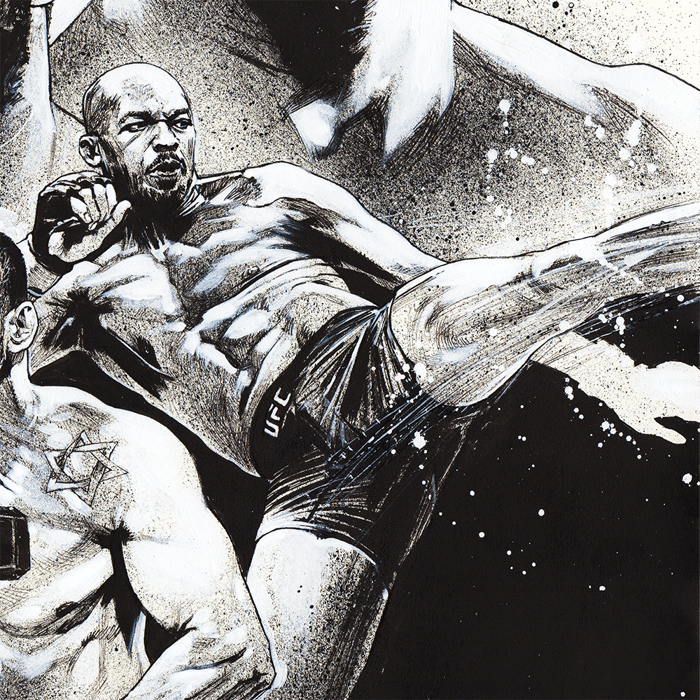 UFC jon jones Thiago Santos marreta ink poster portrait fighting MMA Martial Arts
