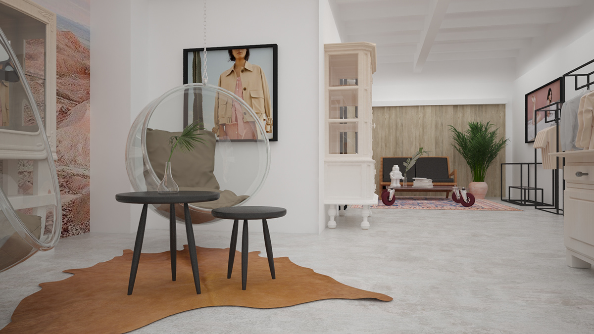 interior design  Retail design pop-up frames ibiza