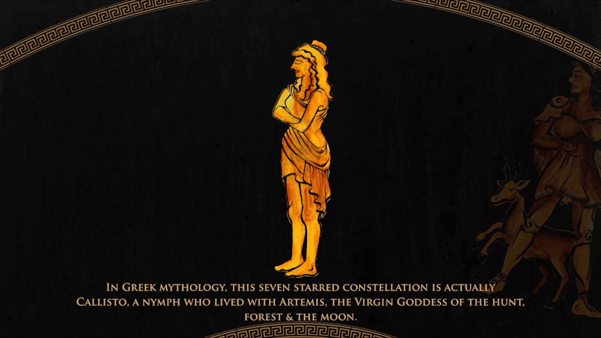 indian mythology saptarishi motion graphics  greek mythology zues big dipper constellation stars ursa major