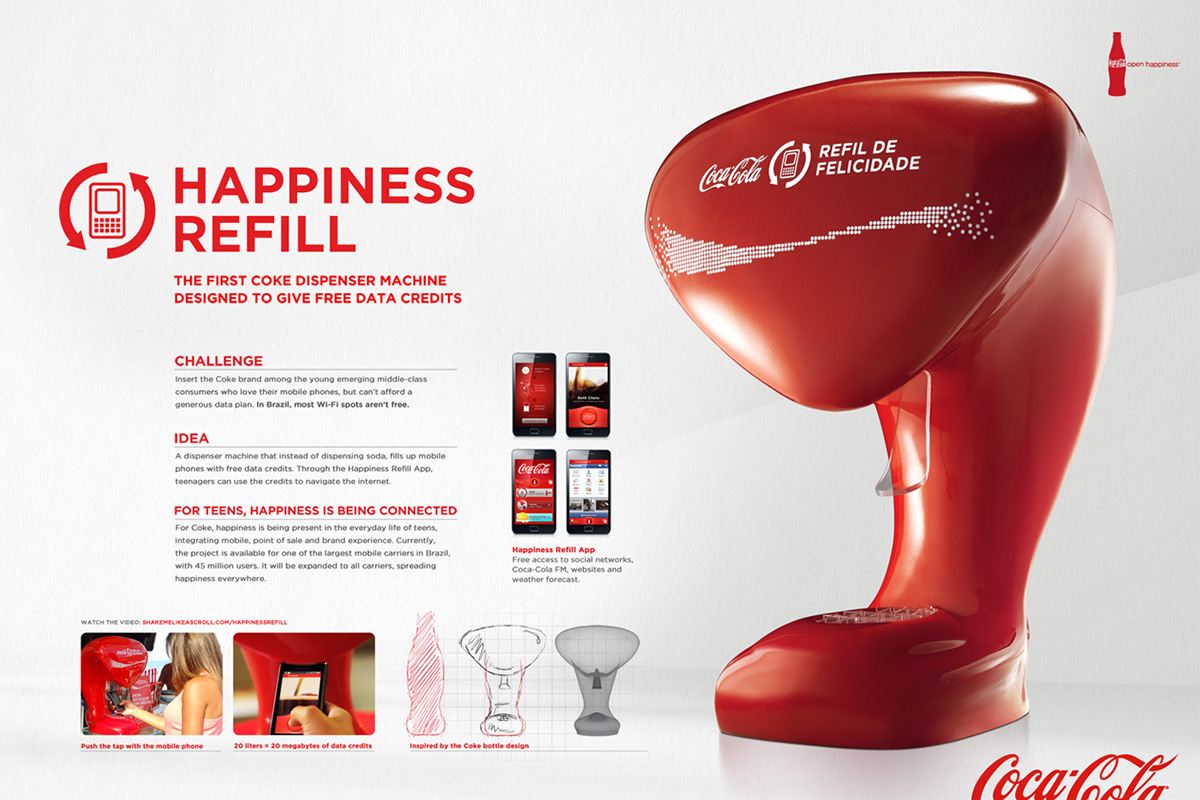 app mobile design Cannes lions Coca-Cola happiness refill
