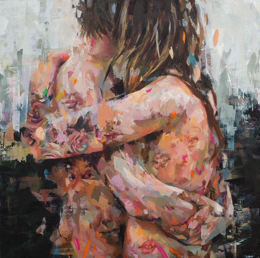 andreskal oilpainting brushstrokes pintura painture hug Relationships intimacy people skin pink Love instant fugaz desire