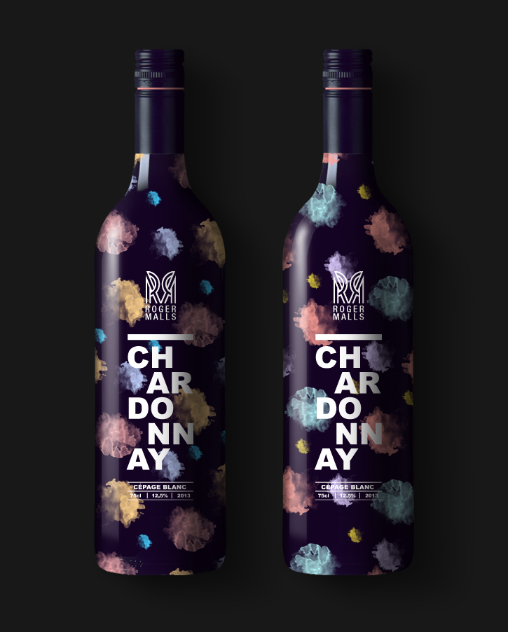 wine bottle design French Cepage blanc Chardonnay
