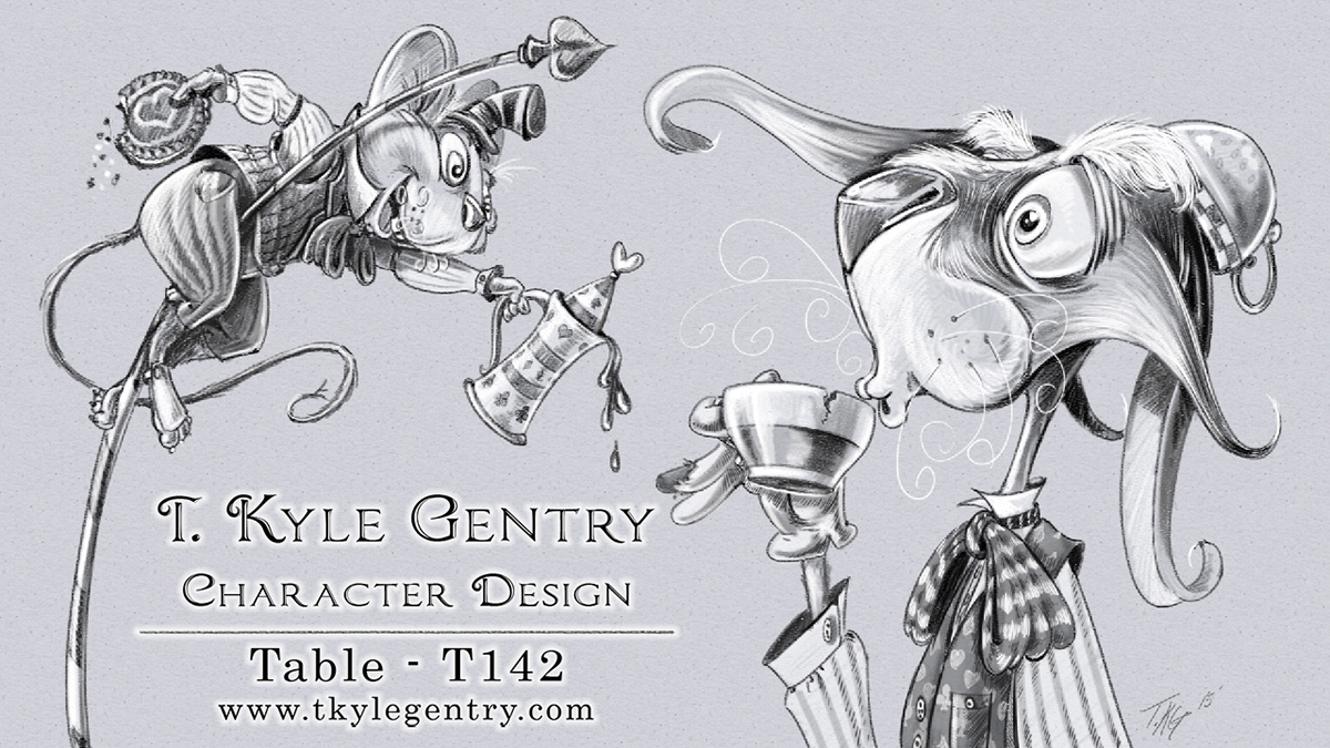 alice in wonderland March Hare dormouse grayscale ctn Character funny humor toon gray black and white