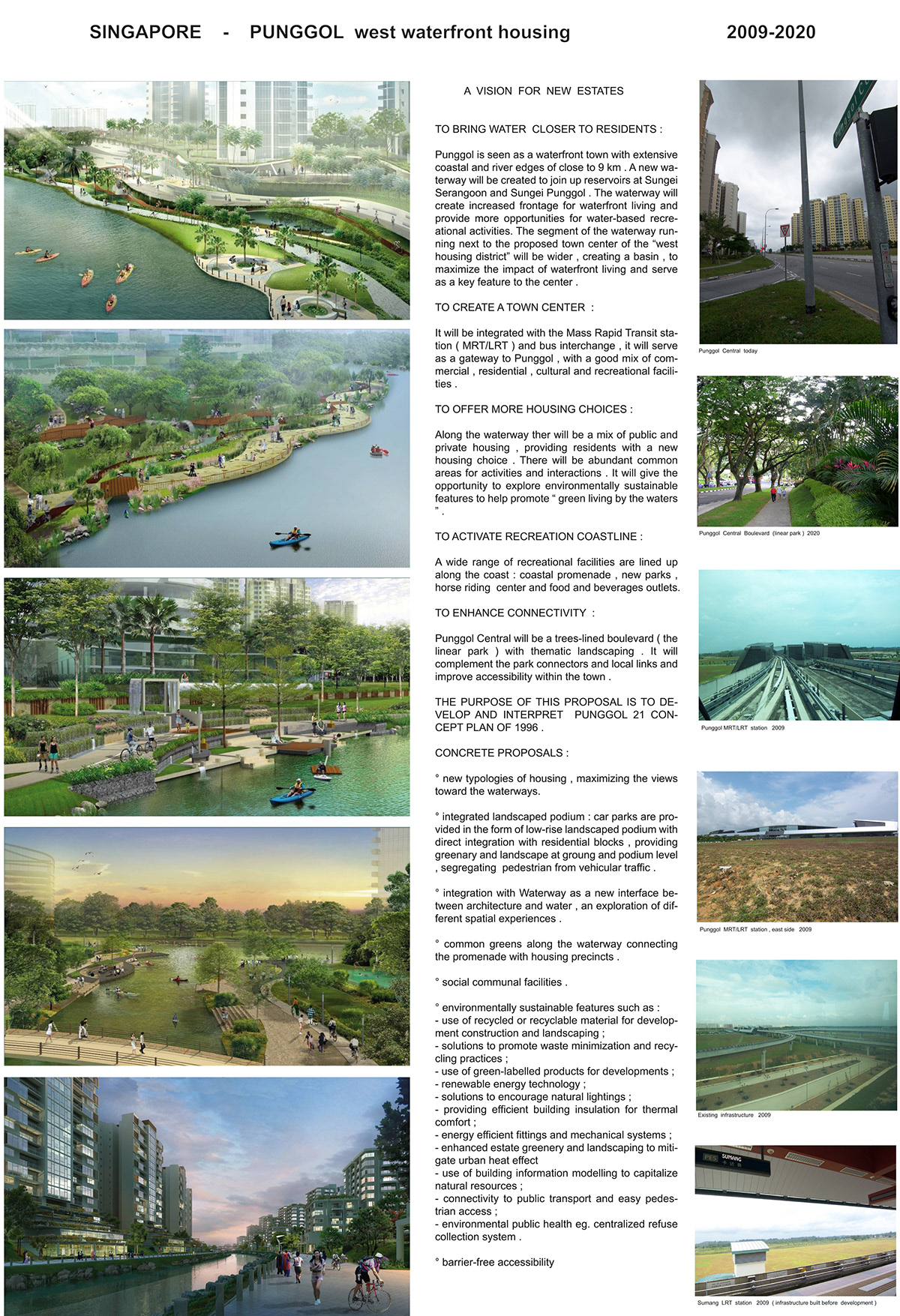 Singapore-Punggol public housing Town Planning Waterways uses