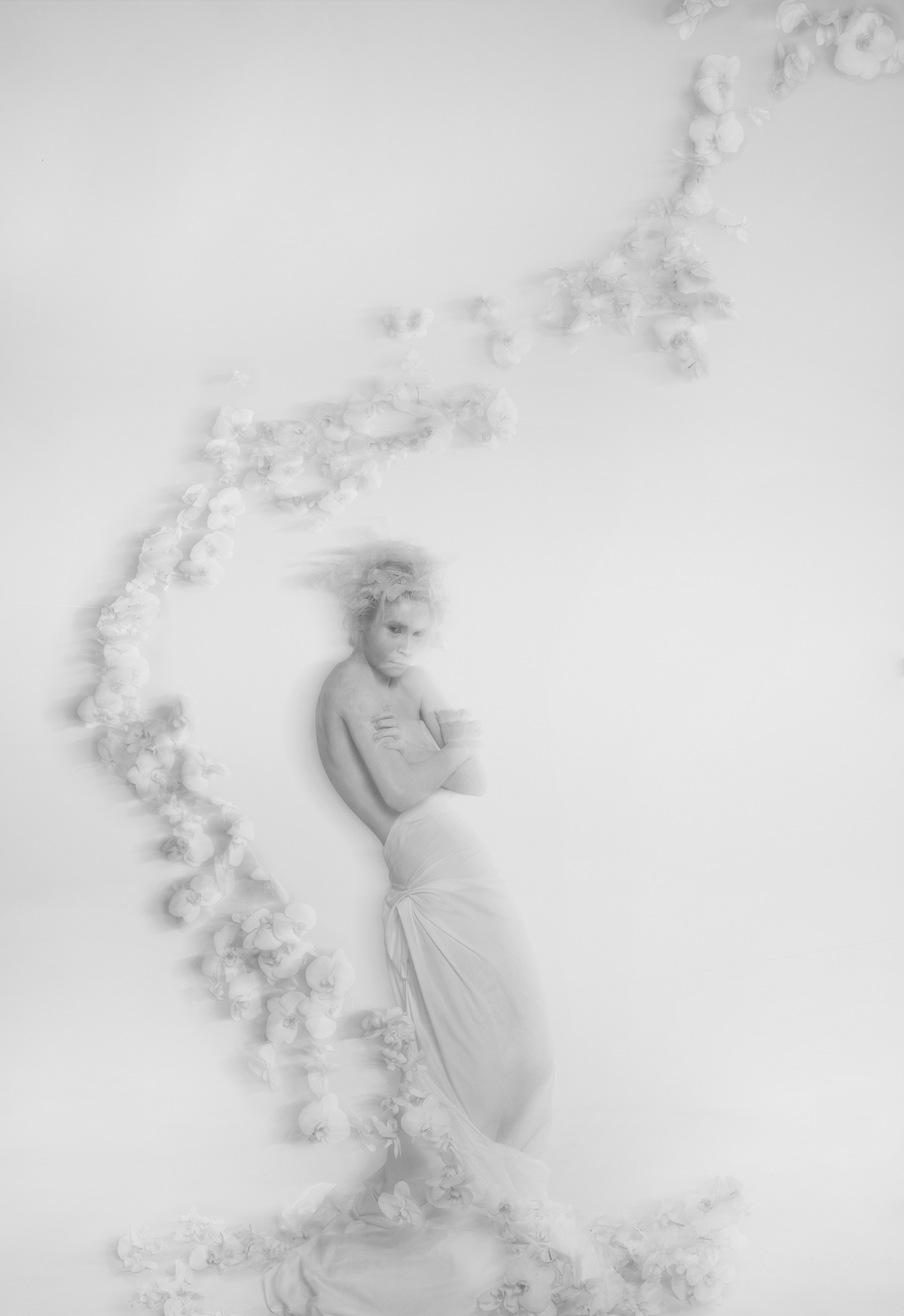 abstract art blurred Fashion  flower future model photo studio White