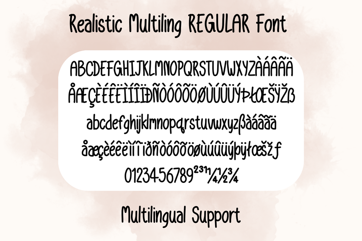 Realistic multiling font ttf otf neat tidy handwriting Multilingual Support Charming realistic font digital notes font note taking app