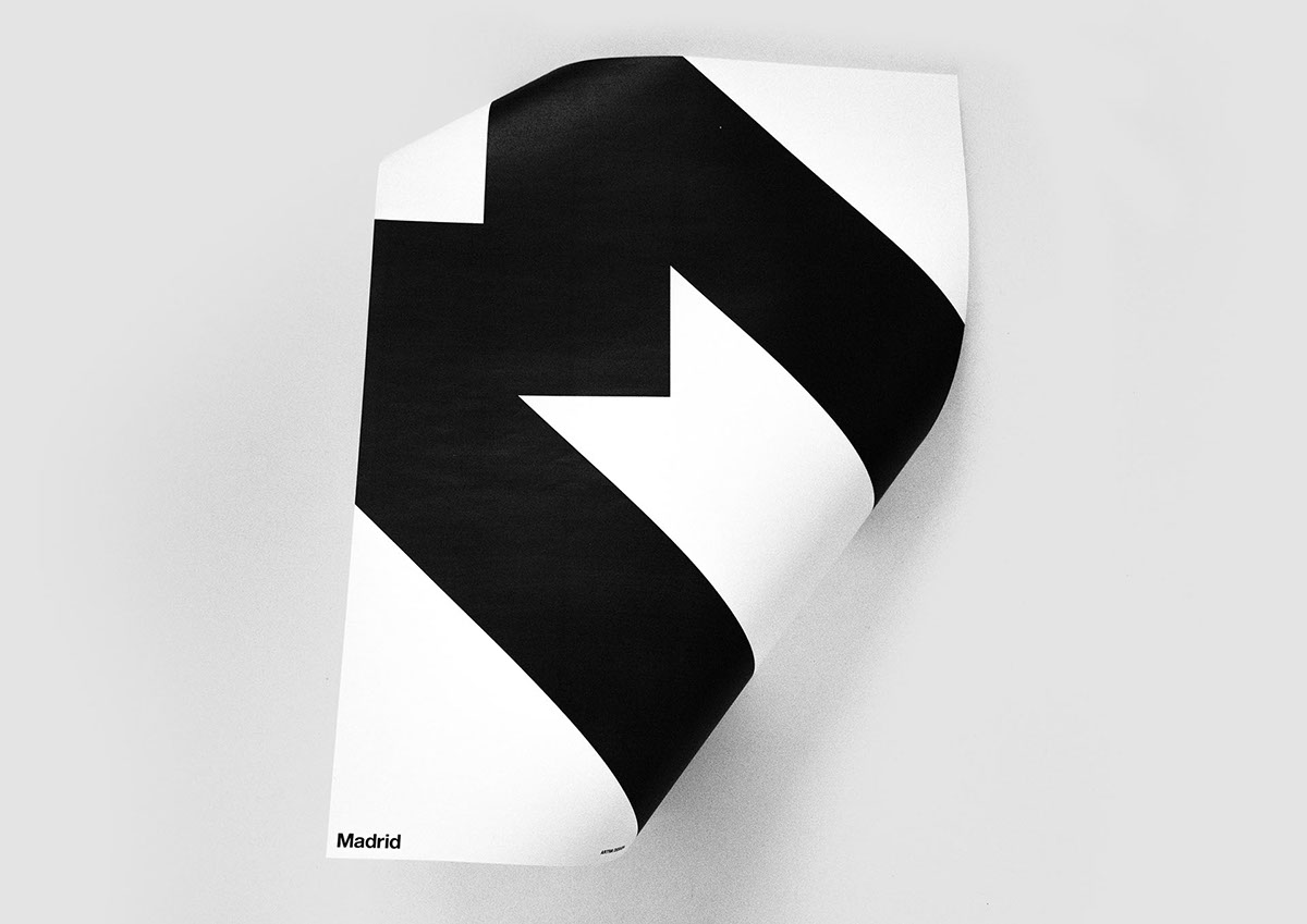 madrid poster Typeface black White daniele de batté davide sossi Layout design letter