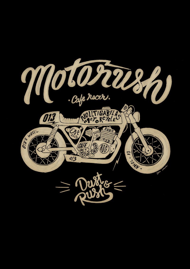#motorcycle vintage motorcycle moto rush typo typograph Handlettering handmade crafted manual logo logos art biker