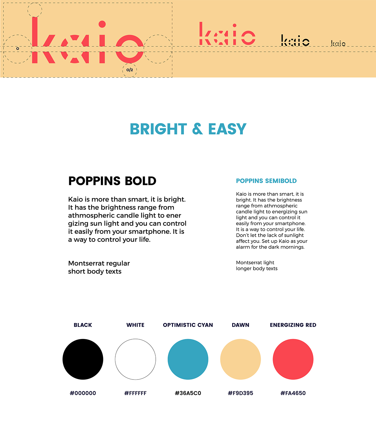 Kaio package design logo wordmark branding  company sad bright light light
