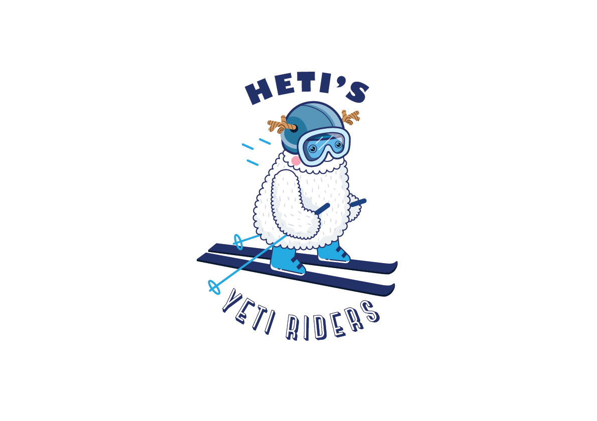 Ski digital yeti moster sport winter logo badge emblem kids