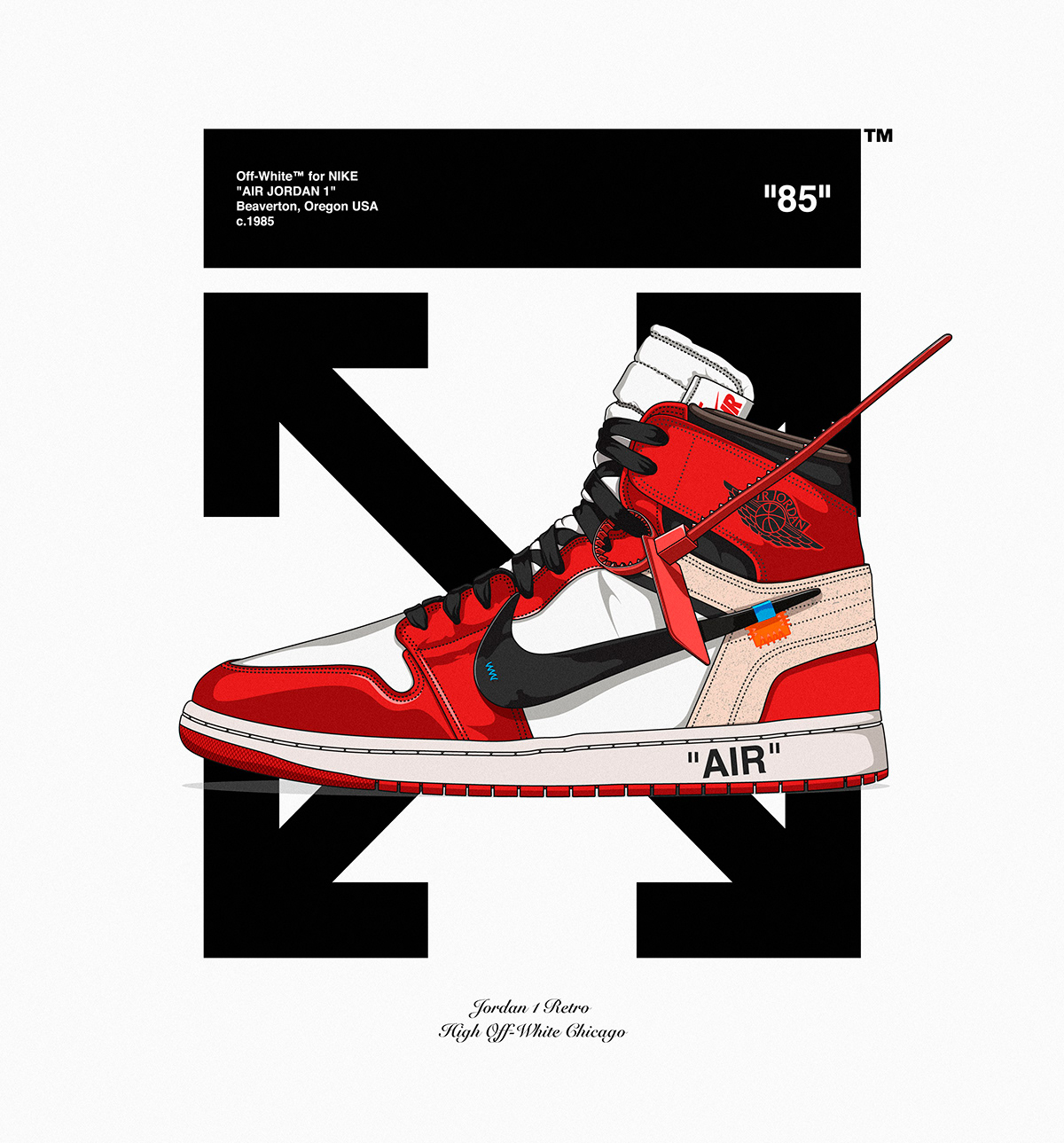 End table Detector semiconductor Nike Jordan 1 Retro High Off-White on Behance