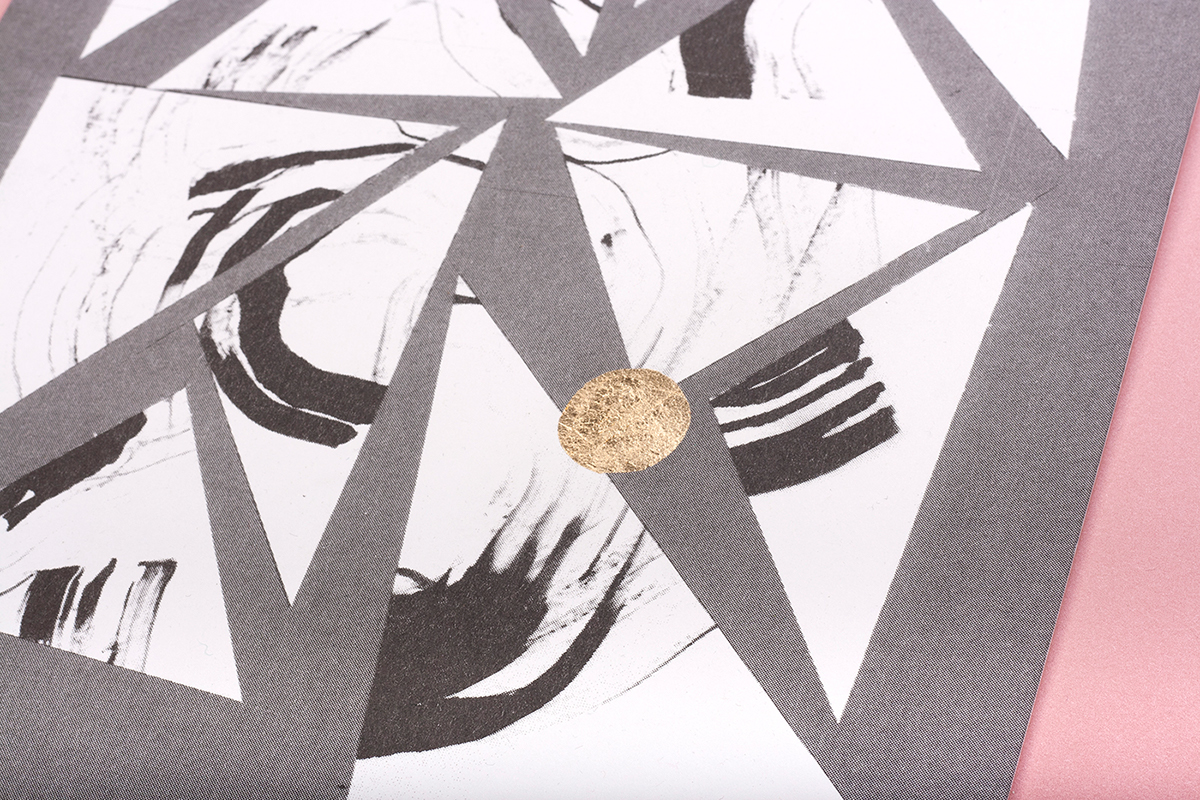 risograph gold leaf geometry brush black Printing self-promoted foil blckandwhite