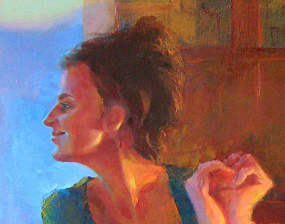 marina portrait women  women portrait Evening cafe oil on canvas visual arts  date