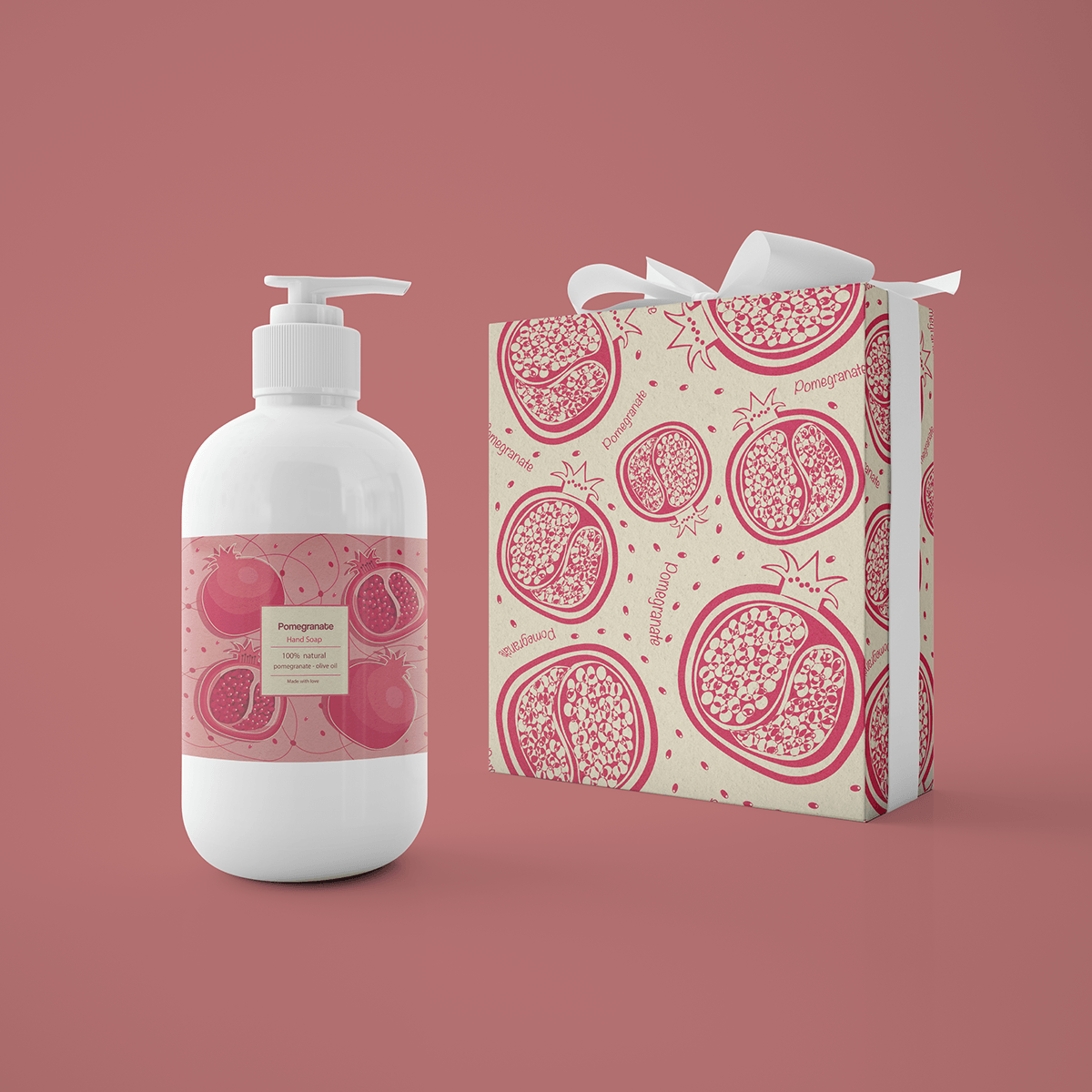 design brand identity adobe illustrator vector ILLUSTRATION  pomegranate packing box cosmetics Fruit