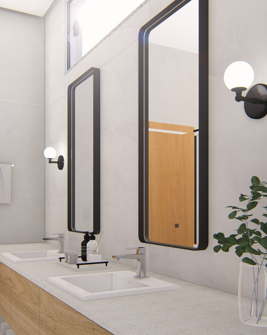 banheiro bathroom Interior ARQUITETURA Render interior design  Contemporaneo