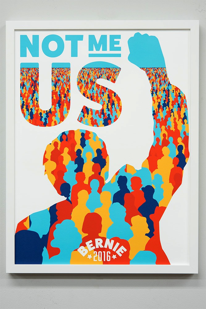 Bernie Sanders politics usa democrats poster feelthebern NotMeUs political poster screen print bernie2020