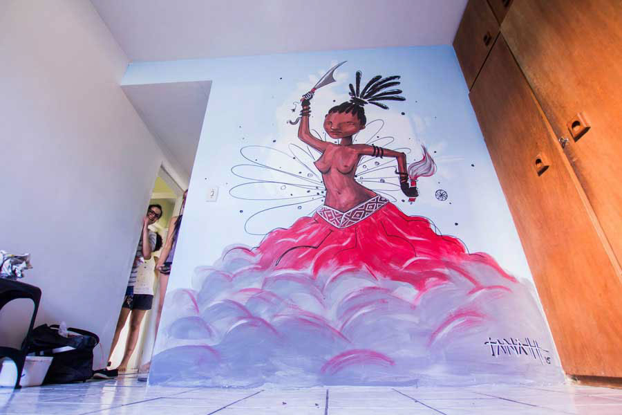 orixa Iansa goddess Mural wall woman power