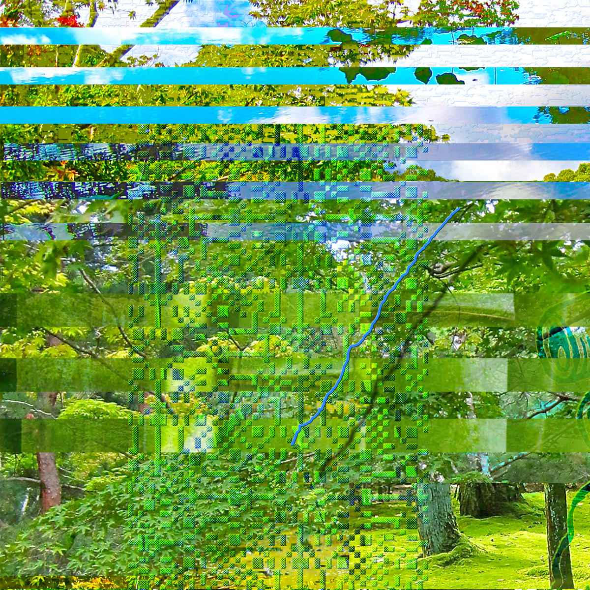 collage  digital Landscape logo Glitch kyoto garden Nature error perfection sacred commodity artist merchant symbols
