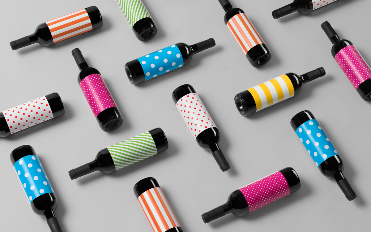 label design Packaging graphic design  barcelona wine party colors shapes atipus montsant