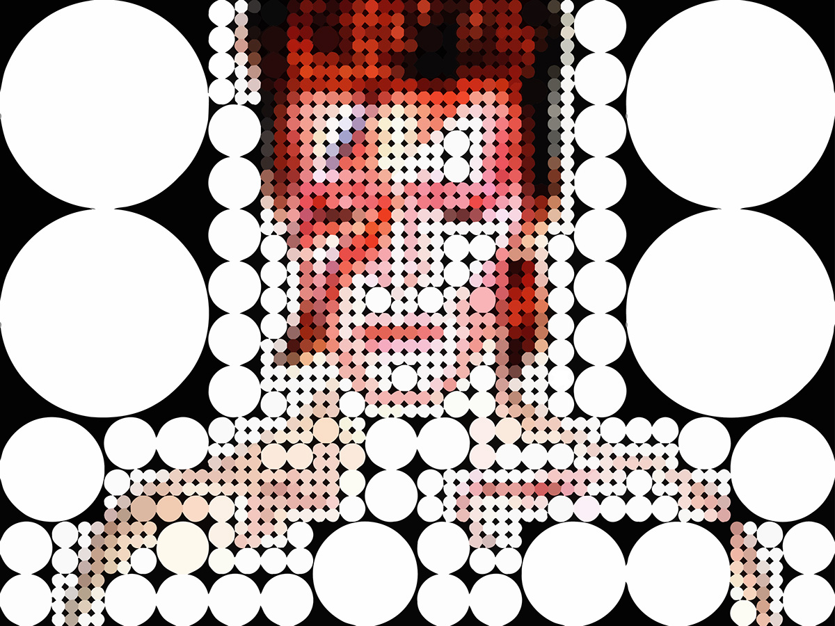 Adobe Portfolio Pop Art circles abstract poster print david bowie LOW aladdin sane