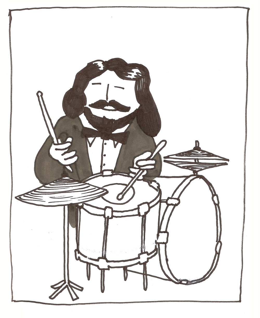 jazz trompet drum drums drummer black and white doble jazz music funny jazz MORNING get jazz jazzer jazz illustration comic