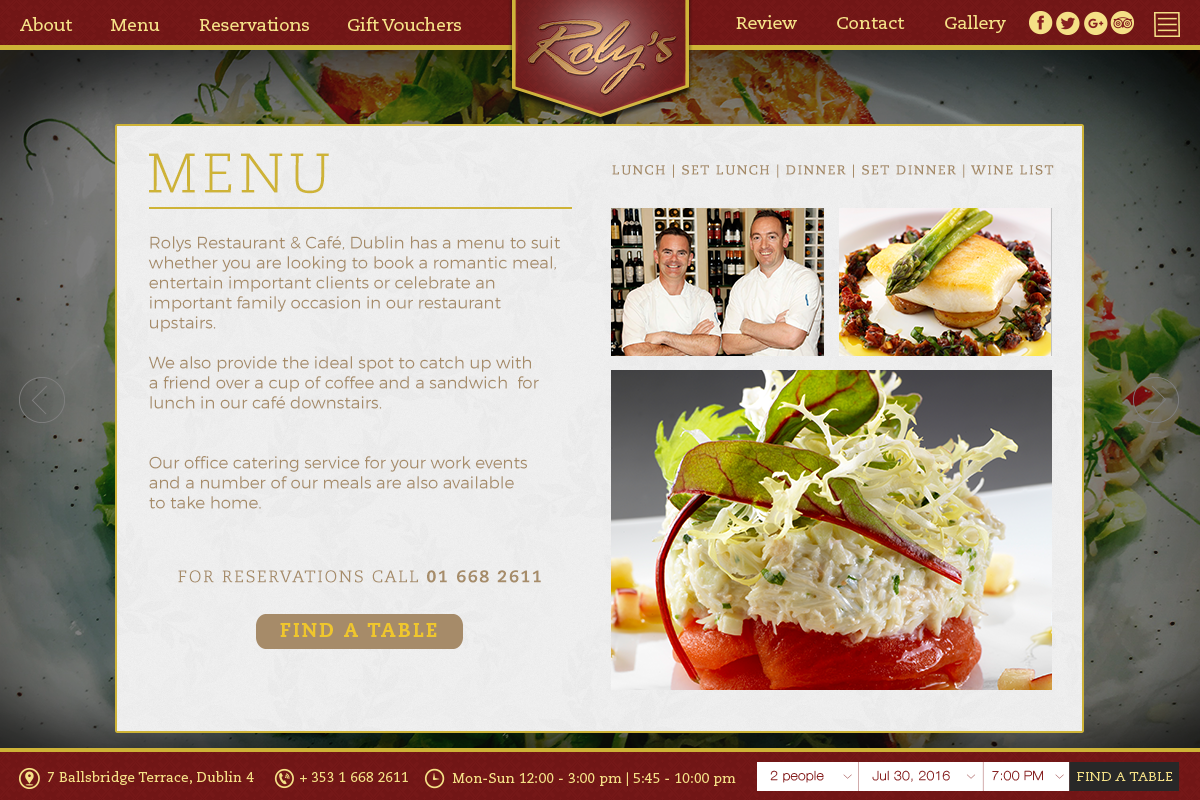 restaurant bistro cafe bakery Website design art Layout