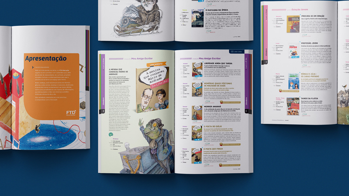 catalogo literatura infantil FTD projeto gráfico design editorial editorial literatura literatura juvenil Apis Design