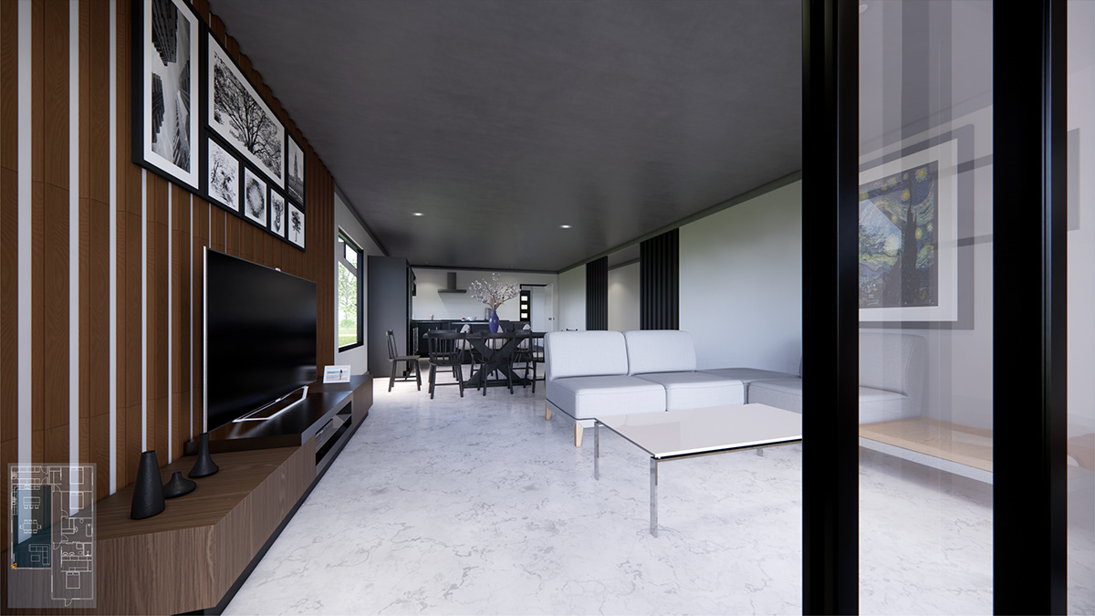 3D architecture house Interior Render visualization