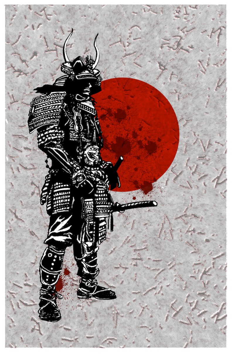 samurai art photoshop Bushido process work