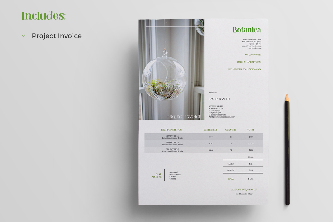 green brochure invoice magazine cover letter cards photobook