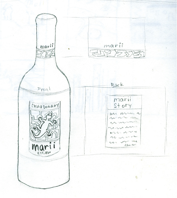 Krista miller wine bottle marii Chardonnay Label