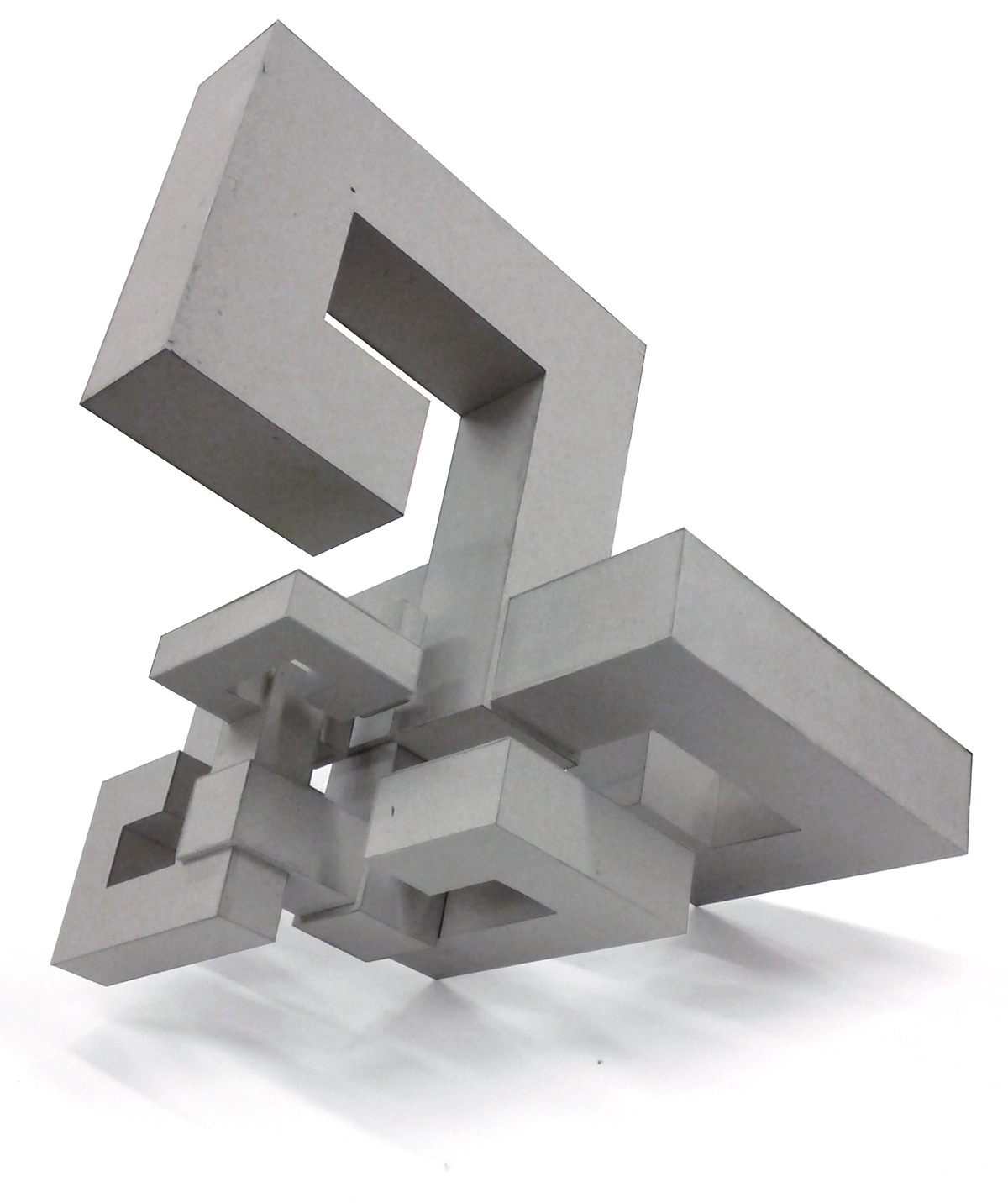 chipboard geometric nesting blocks sculpture