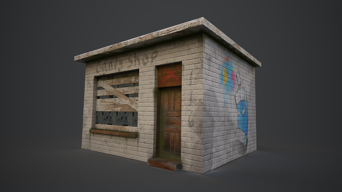 abandoned ARCHETECTURE Distopian Graffiti grunge Low Polly substance textures videogame